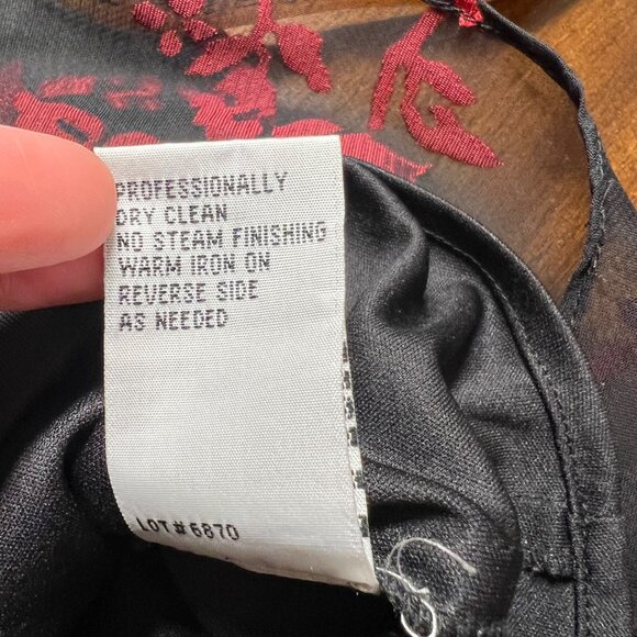 Vintage Y2K Fairy Grunge Sheer Overlay Whimsigoth Witchy Top Black Red Size 14W - Picture 9 of 11